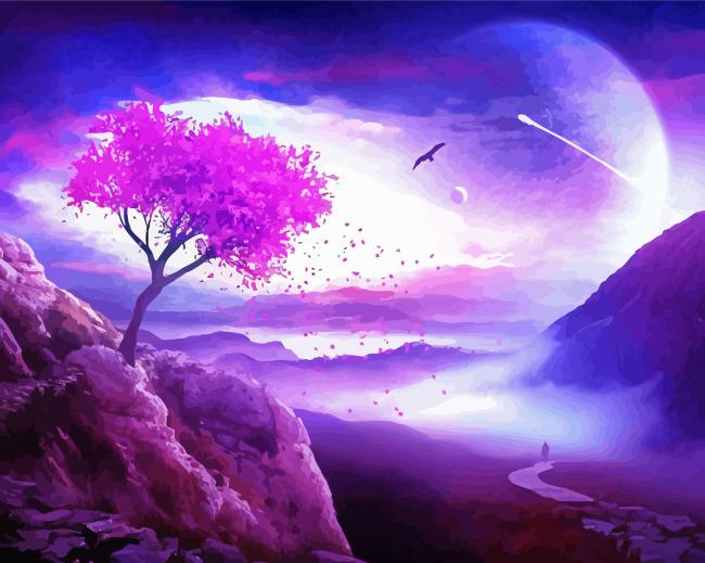 Fantasy Purple Tree Diamond Paintings