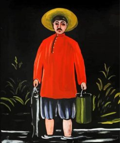 Fisherman In A Red Shirt Pirosmani Diamond Paintings