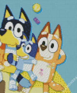 Bluey Cartoon Family Diamond Paintings