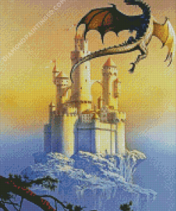 Dragon And Castle Art Diamond Paintings