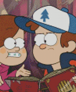 Mabel And Dipper Pines From Gravity Falls Diamond Paintings