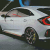 White Honda Hatchback Sport Car Diamond Paintings