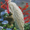 White Peacock And Flowers Diamond Paintings