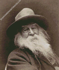 Black And White American Poet Walt Whitman Diamond Paintings