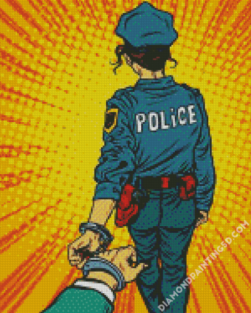 Police Woman Pop Art Diamond Paintings