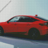 Red Honda Hatchback Sport Car Diamond Paintings