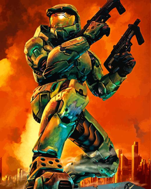 Halo Master Chief Game Diamond Paintings