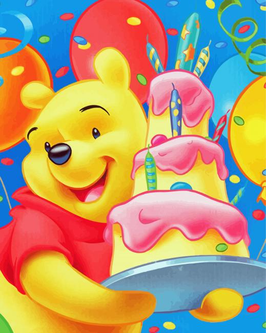 Happy Birthday Winnie The Pooh Diamond Paintings