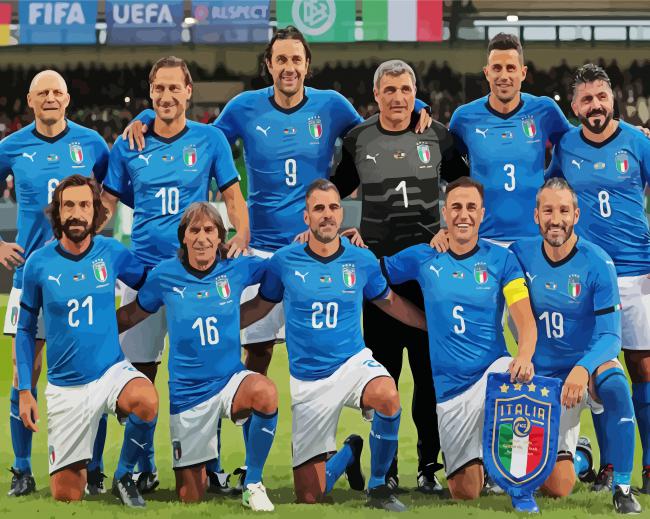 Italy National Football Team Art Diamond Paintingd