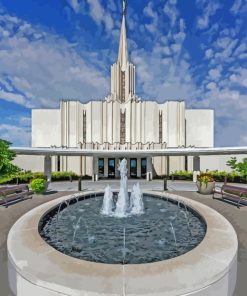 Jordan River Utah Temple And Fountain Diamond Paintings