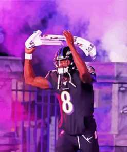 Lamar Jackson In Tunnel Diamond Paintings