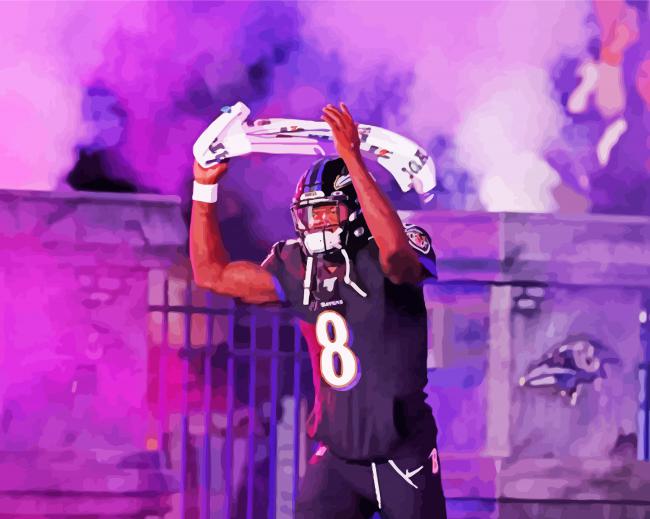 Lamar Jackson In Tunnel Diamond Paintings