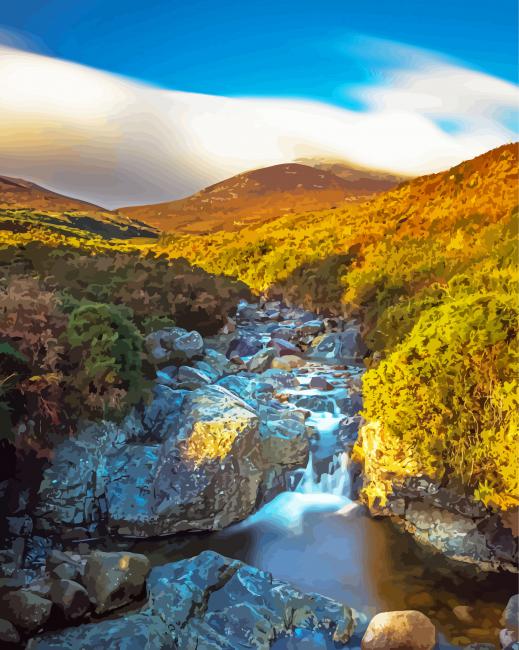 Mourne Mountains Waterfall Diamond Paintings