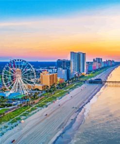 Myrtle Beach At Sunset Diamond Paintings