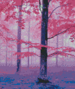 Purple Fall Forest Diamond Paintings