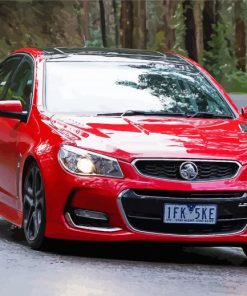 Red Holden Commodore On Road Diamond Paintings