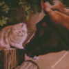 Cat And Horse Friends Art Diamond Paintings