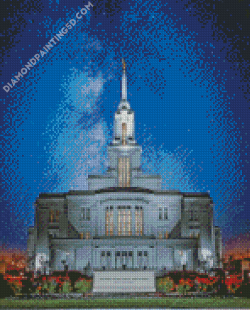 Columbia South Carolina Temple By Night Diamond Paintings