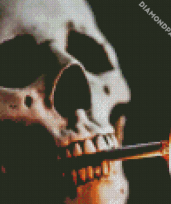 Creepy Skull With Cigarette Diamond Paintings