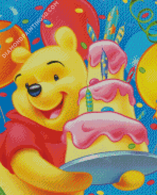 Happy Birthday Winnie The Pooh Diamond Paintings