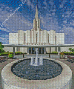 Jordan River Utah Temple And Fountain Diamond Paintings