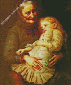 Precious Moments With Grandmother Diamond Paintings