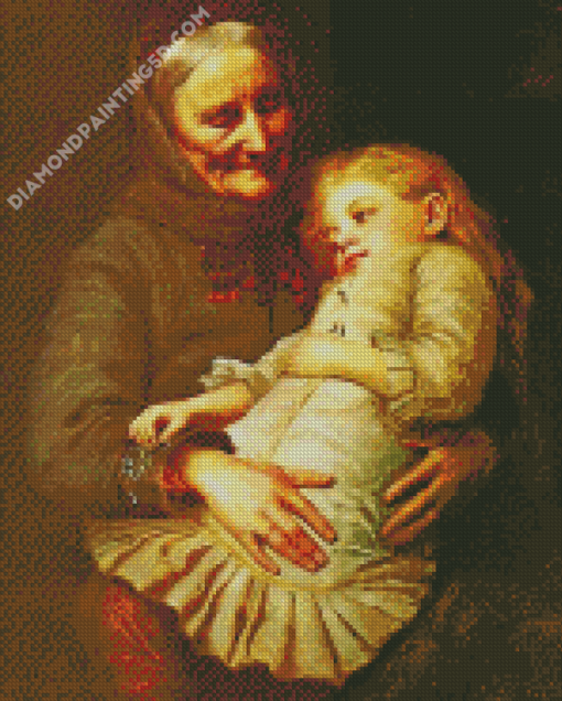 Precious Moments With Grandmother Diamond Paintings