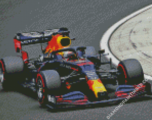 Red Bull Race Car On Road Diamond Paintings