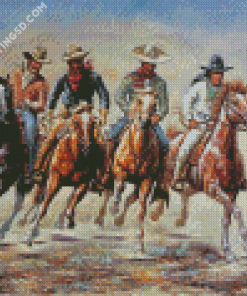 The Cowboys And Horses Art Diamond Paintings