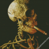 Vintage Skull With Cigarette Diamond Paintings