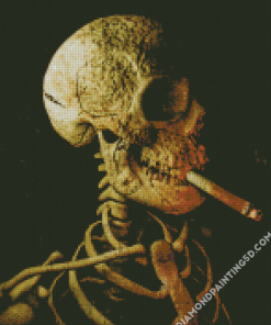 Vintage Skull With Cigarette Diamond Paintings