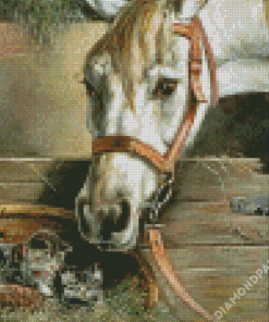 Cute Cats And Horse Art Diamond Paintings