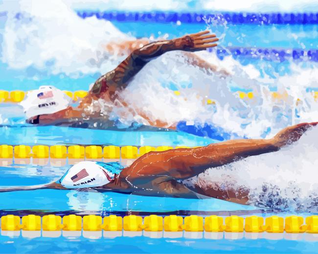 Swimming Competition Swimmers Diamond Paintings