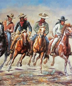 The Cowboys And Horses Art Diamond Paintings