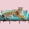 Leopard On Sofa Art Diamond Paintings