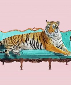 Leopard On Sofa Art Diamond Paintings