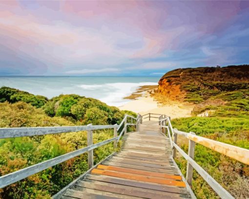 Torquay Beach Boardwalk Diamond Paintings