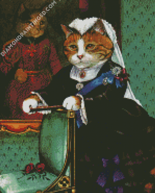 Victorian Cat Animal Diamond Paintings