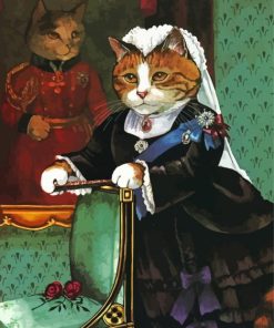 Victorian Cat Animal Diamond Paintings