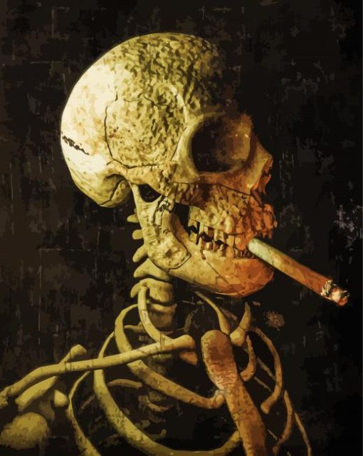 Vintage Skull With Cigarette Diamond Paintings