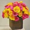 Yellow And Pink Roses Bouquet Diamond Paintings