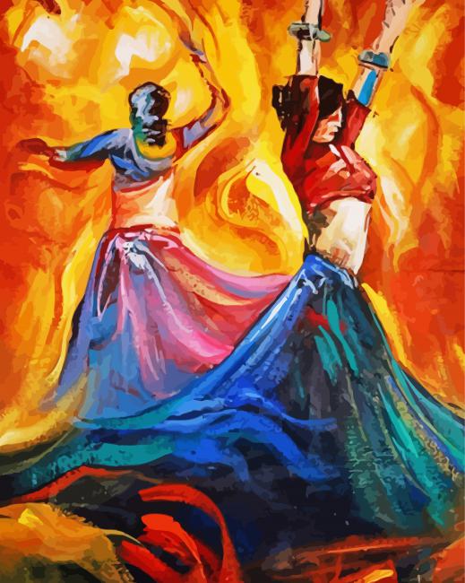 Aesthetic Abstract Woman Dance Illustration Diamond Paintings