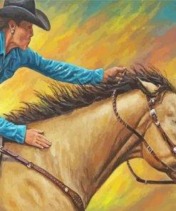 Aesthetic Barrel Racing Lady Diamond Paintings