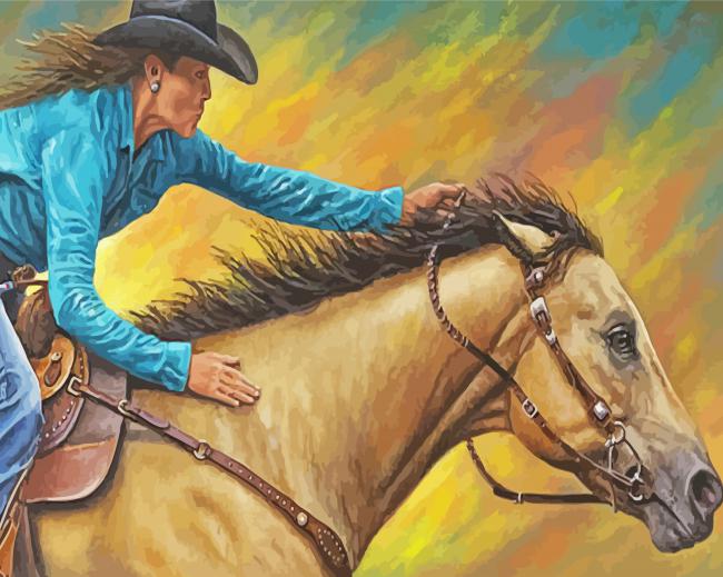 Aesthetic Barrel Racing Lady Diamond Paintings