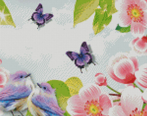 Aesthetic Birds Flowers Butterflies Diamond Paintings