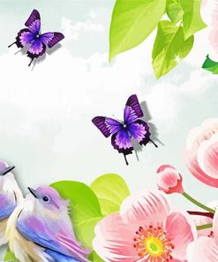 Aesthetic Birds Flowers Butterflies Diamond Paintings