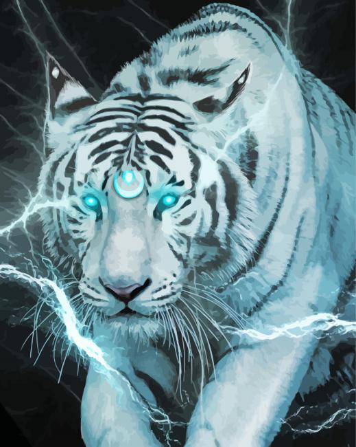 Aesthetic Lightning Tiger Diamond Paintings