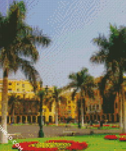 Aesthetic Plaza De Armas De Lima Diamond Paintings