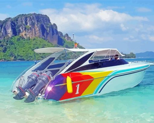 Aesthetic Speed Boat Diamond Paintings