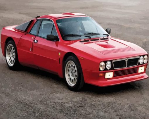 Aesthetic Red Lancia Diamond Paintings